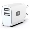 Techly IPW-USB-12W2A USB įkroviklis ausinėms, nešiojamai kolonėlei, power bank, išmaniajam telefonui, planšetei, baltas, AC vidaus
