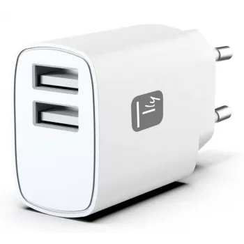 Techly IPW-USB-12W2A USB įkroviklis ausinėms, nešiojamai kolonėlei, power bank, išmaniajam telefonui, planšetei, baltas, AC vidaus