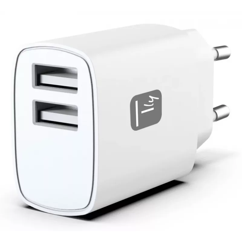 Techly IPW-USB-12W2A USB įkroviklis ausinėms, nešiojamai kolonėlei, power bank, išmaniajam telefonui, planšetei, baltas, AC vidaus