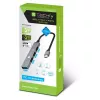 Techly IUSB32-HUB4C-3U2SLS USB 3.2 Gen 1 (3.1 Gen 1) Type-C stotelė / USB skirstytuvas, 4x USB-A, metalinis korpusas, pilka
