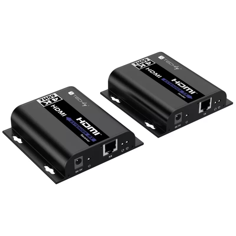 Techly IDATA EXTIP-483 AV siųstuvas-imtuvas 4K HDMI per Ethernet 120 m juodas