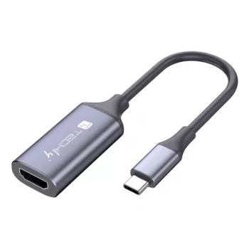 Techly I-USB-VIDEO-C4K vaizdo kabelio adapteris HDMI A tipas (standartinis) USB Type-C sidabrinis