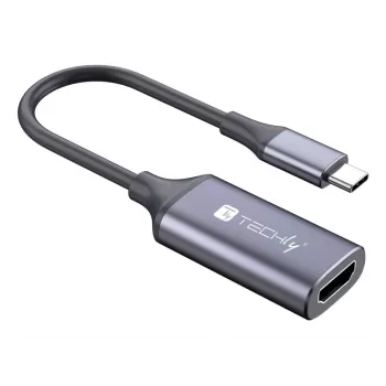 Techly I-USB-VIDEO-C4K vaizdo kabelio adapteris HDMI A tipas (standartinis) USB Type-C sidabrinis