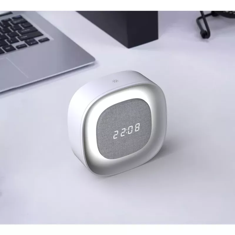 Techly IC-CLOCK-56WH skaitmeninis žadintuvas su LED naktine šviesa, pilka/balta