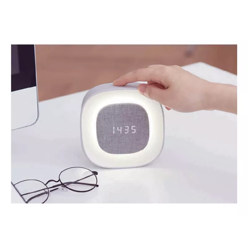 Techly IC-CLOCK-56WH skaitmeninis žadintuvas su LED naktine šviesa, pilka/balta