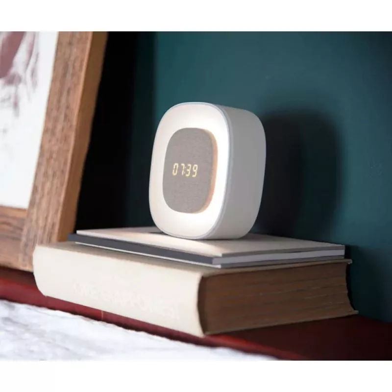 Techly IC-CLOCK-56WH skaitmeninis žadintuvas su LED naktine šviesa, pilka/balta