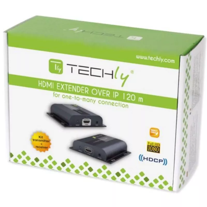 Techly IDATA-EXTIP-383V4 AV siųstuvas-imtuvas juodas