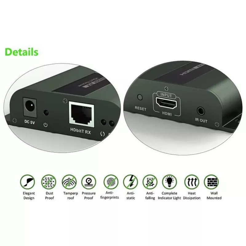 Techly papildomas HDMI HDbitT IR imtuvas 120m Cat.6 kabeliui