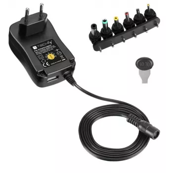Techly IPW-NTS1000G2 universalus maitinimo adapteris, 12 W, juodas