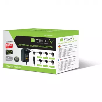 Techly IPW-NTS1000G2 universalus maitinimo adapteris, 12 W, juodas