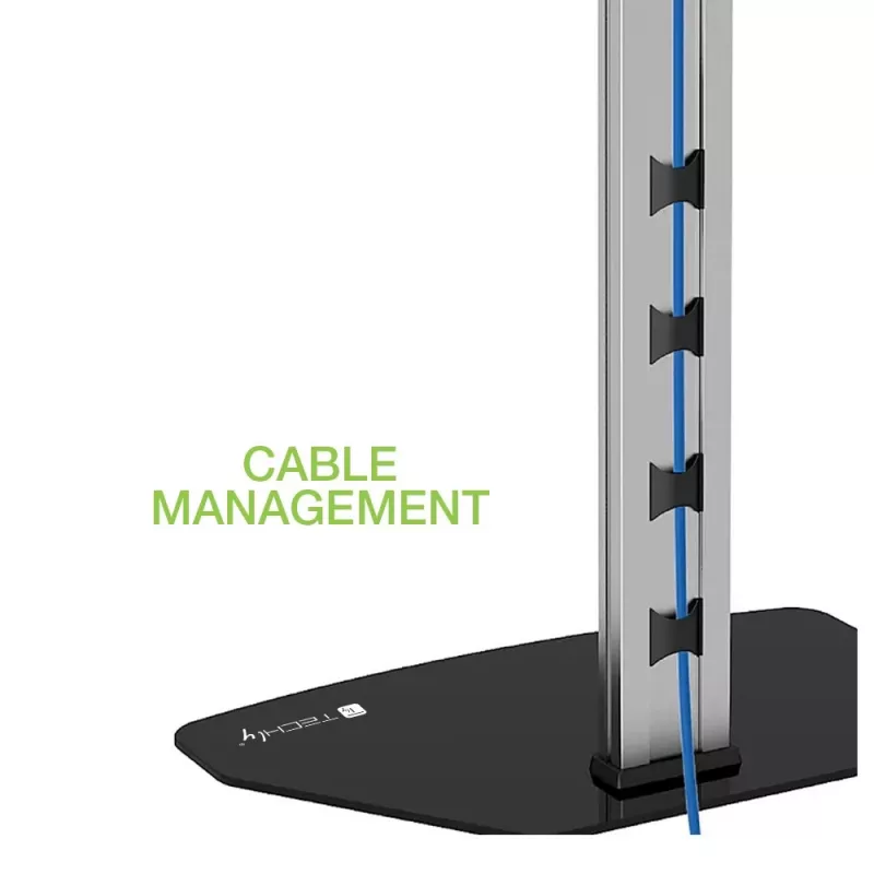 Grindinis stovas Techly televizoriams nuo 32 iki 65 colių, 165,1 cm (65 inch), 400 x 200 mm, 600 x 400 mm, 90°, aliuminis, juoda, sidabrinė