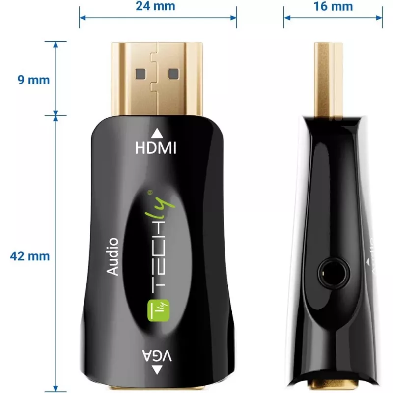 Techly IDATA HDMI-VGA2MABT2 pasyvus vaizdo keitiklis