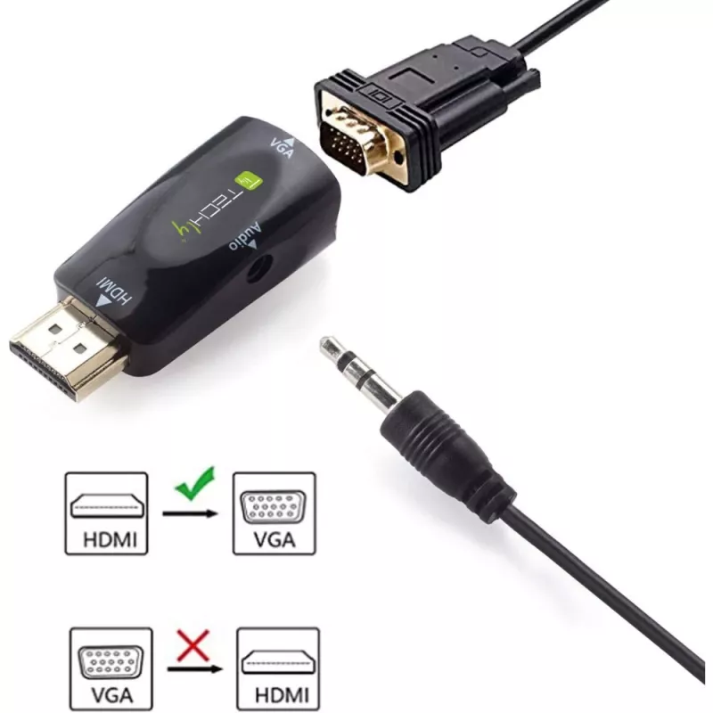 Techly IDATA HDMI-VGA2MABT2 pasyvus vaizdo keitiklis