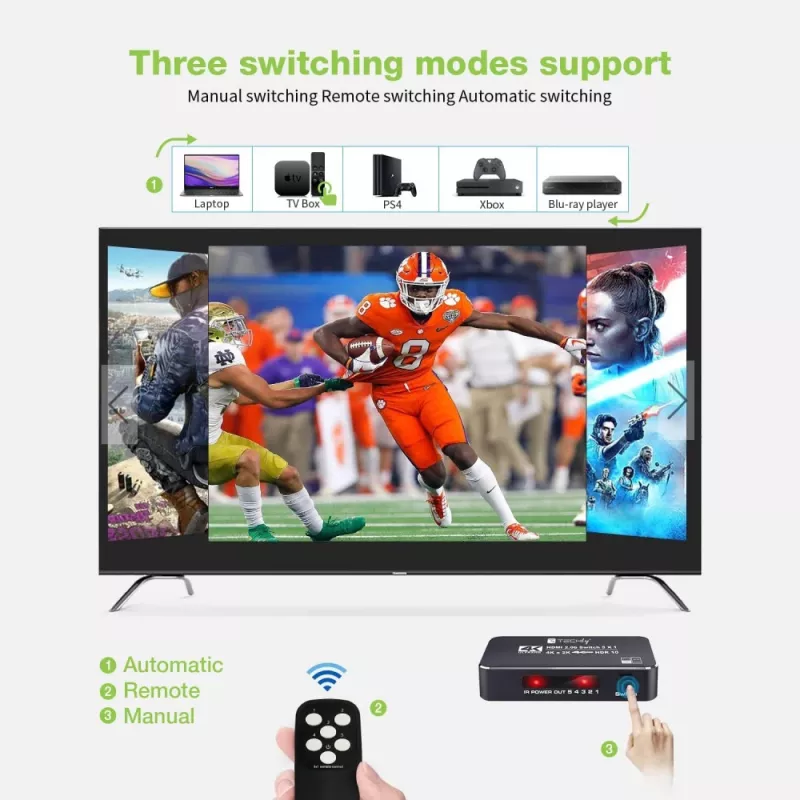 Techly IDATA HDMI2-4K5160B HDMI jungiklis 5×1