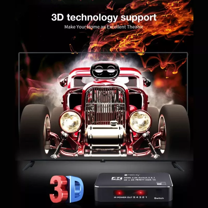 Techly IDATA HDMI2-4K5160B HDMI jungiklis 5×1