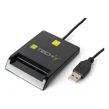 Techly I-CARD CAM-USB2TY2 USB2.0 išmaniosios kortelės skaitytuvas, juodas