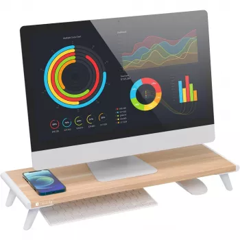 Stovas monitoriui Techly ICA-MS 389, baltas, medinis