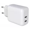 Techly IPW-USB-2C35W sieninis įkroviklis su dviem USB-C prievadais, 35W, baltas
