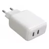 Techly IPW-USB-2C35W sieninis įkroviklis su dviem USB-C prievadais, 35W, baltas