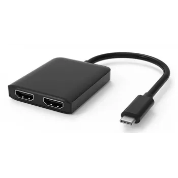 Techly IADAP USBC-HDMI2T4K vaizdo kabelio adapteris 0.15 m USB Type-C 2 x HDMI Juoda