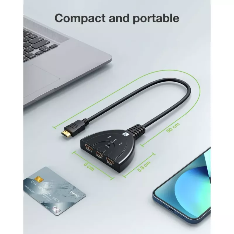 Techly IDATA HDMI-3F8K vaizdo perjungiklis