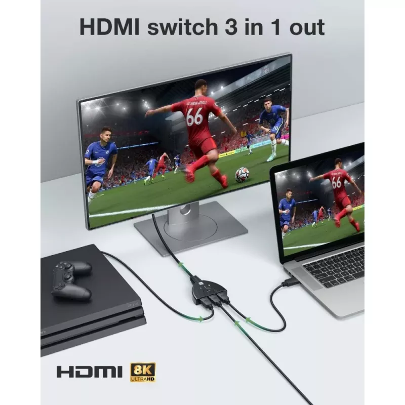 Techly IDATA HDMI-3F8K vaizdo perjungiklis