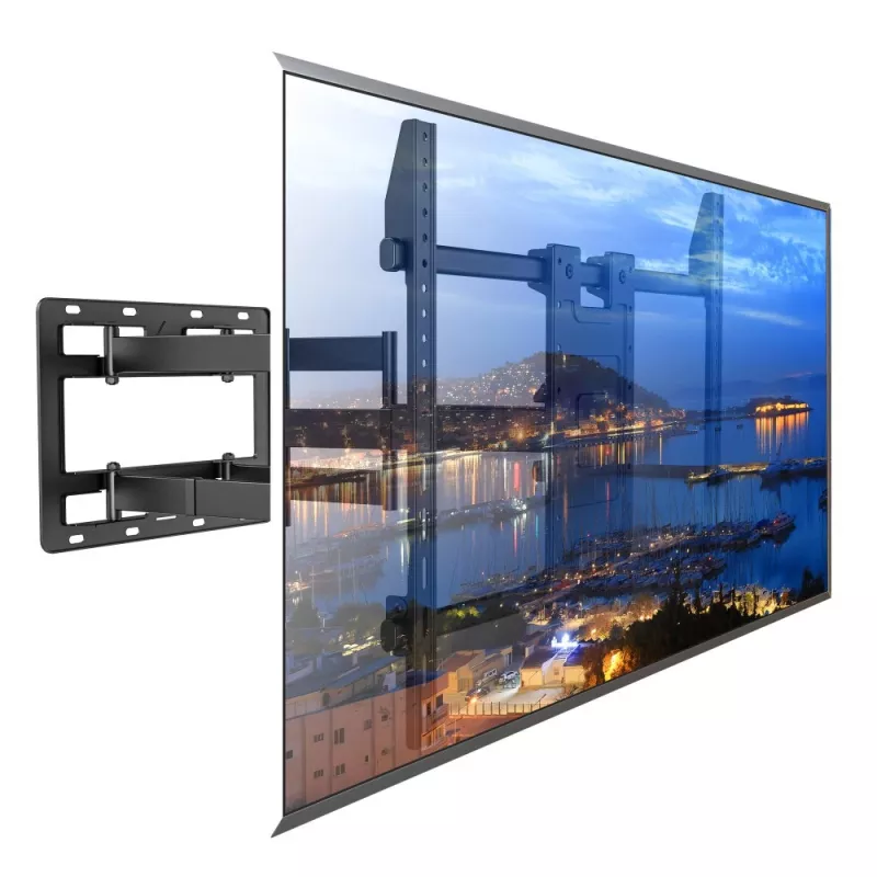 Techly sieninis laikiklis 55-100 colių LED LCD televizoriams, pilnas judesys, 300x300 mm - 900x600 mm, 0-7°, 120°, plienas, juodas