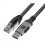 Techly ICOC U3A-RJ45-075 tinklo kabelis 7,5 m Cat6 F/UTP (FTP) sidabrinis, juodas
