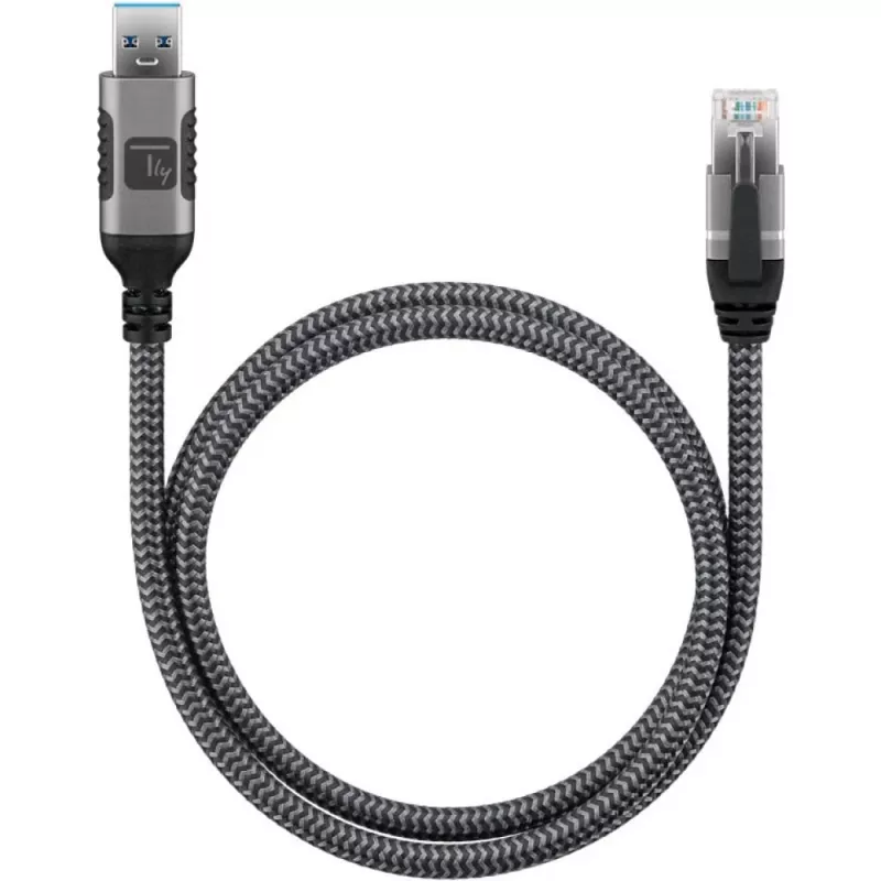 Techly ICOC U3A-RJ45-075 tinklo kabelis 7,5 m Cat6 F/UTP (FTP) sidabrinis, juodas