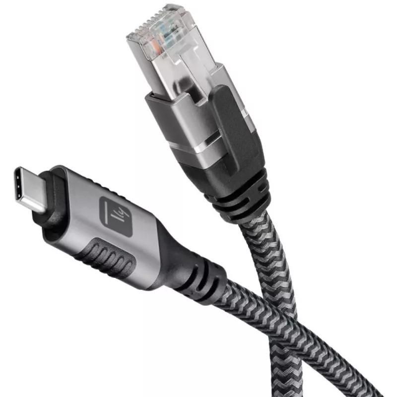 Techly ICOC U3C-RJ45-020 USB tinklo kabelis, 2 m, Cat6 F/UTP (FTP)