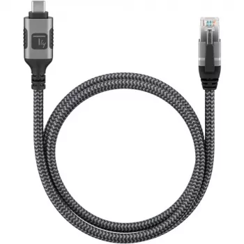 Techly ICOC U3C-RJ45-075 tinklo kabelis 7,5 m Cat6 F/UTP (FTP) sidabrinis, juodas