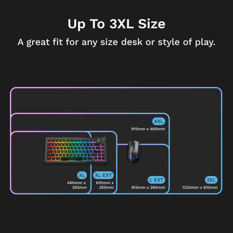Glorious Gaming GLORIOUS MOUSE PAD 2 GLED - XXL - JUODAS