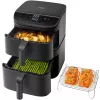Cosori Turbo Tower Dviguba 10,8 L Nepriklausoma 2630 W Karšto oro gruzdintuvė Juoda