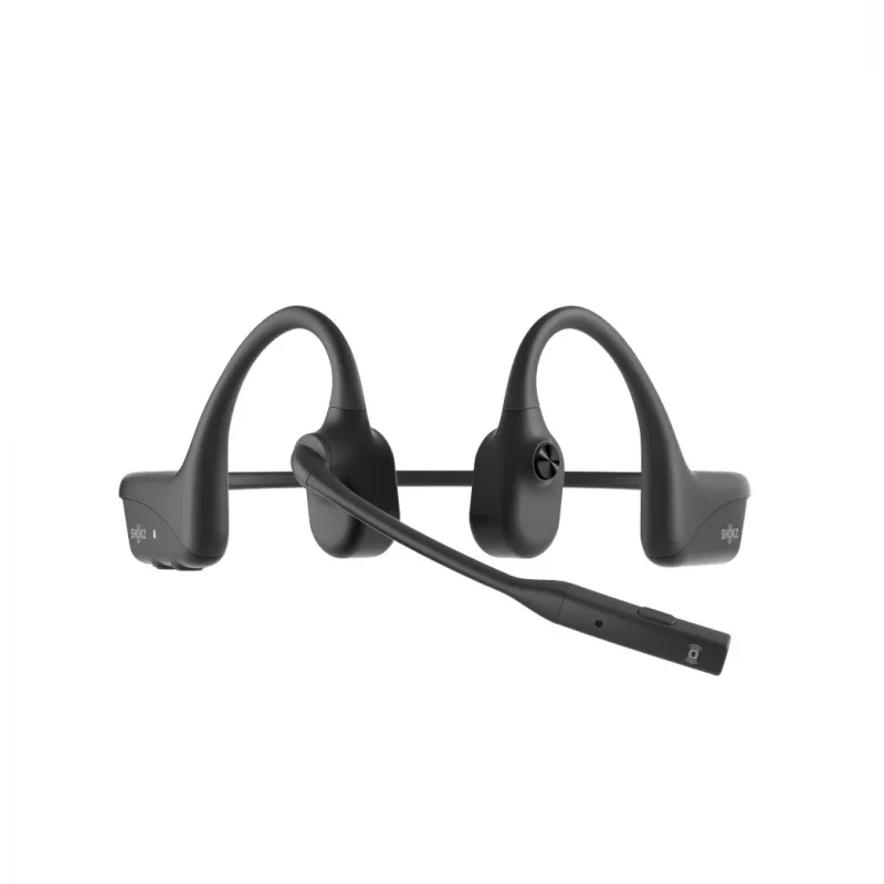 SHOKZ OpenComm2 UC 2025 atnaujintas belaidis kaulinio laidumo ausinių rinkinys su USB-C įkrovimu ir USB-C adapteriu, 16 val. pokalbio laiko, 29 m belaidžio ryšio nuotolis, 1 val. įkrovimo laikas, triukšmą slopinantis boom mikrofonas ir dongle, juoda