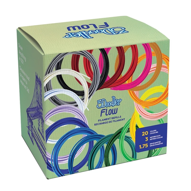 3Doodler Filament FLOW 20 PLA 20 spalvų papildymo rinkinys