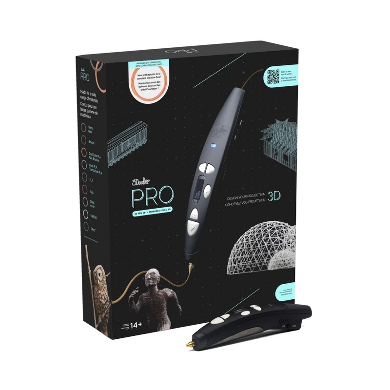 3D rašiklis 3Doodler Pro III rinkinys, juodas