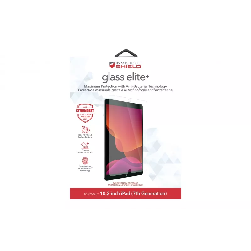 ZAGG Glass Elite+ Apple iPad 10.2 colio (7 ir 8 kartos) ekrano apsauginis stiklas