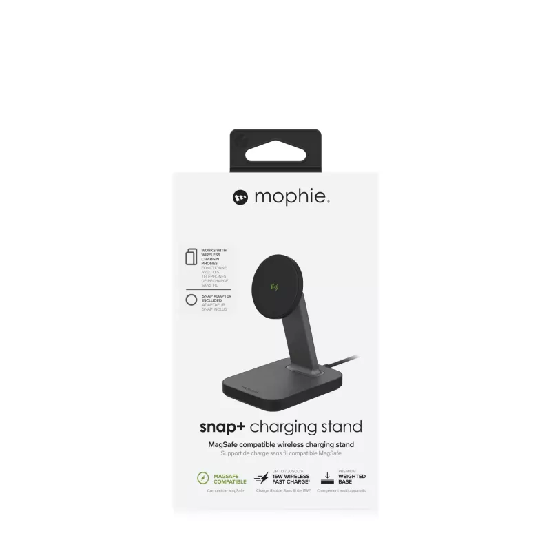 mophie UNV WRLS-snap+ stovas – juodas, belaidis įkroviklis, 7.5-15W, AC