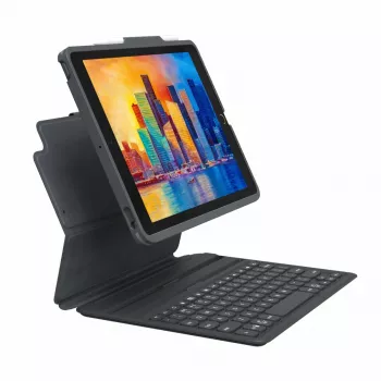 ZAGG Pro Keys klaviatūra ir dėklas iPad 10,9 colio (A16 ir 10-os kartos), AZERTY, vokiškas išdėstymas, juoda