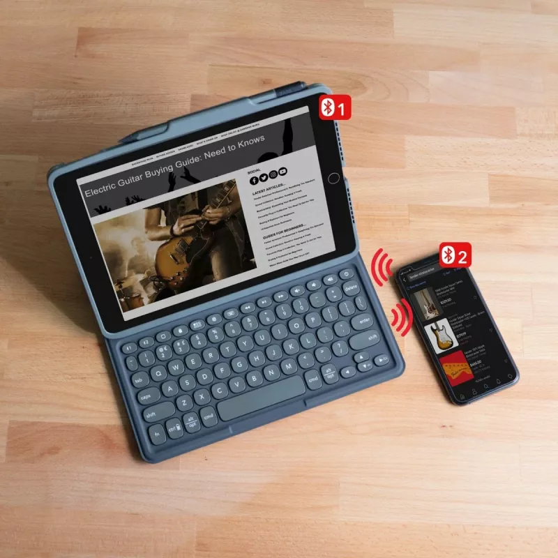 ZAGG Pro Keys klaviatūra ir dėklas iPad 10,9 colio (A16 ir 10-os kartos), AZERTY, vokiškas išdėstymas, juoda