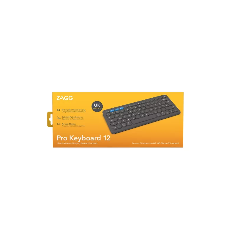 ZAGG Pro 12 belaidė klaviatūra Universal Bluetooth QWERTY Juoda