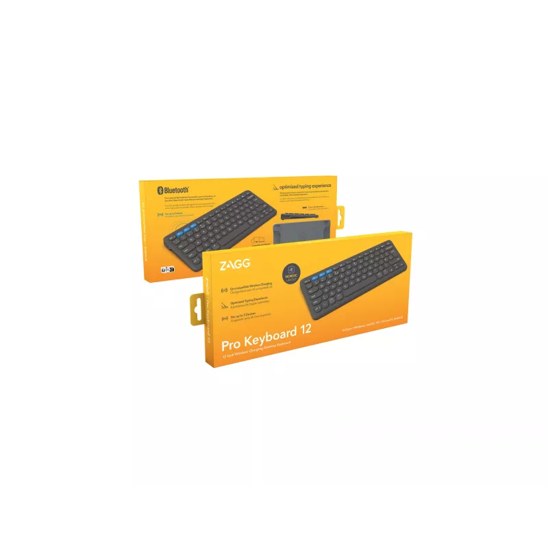 ZAGG Pro 12 klaviatūra Universal Bluetooth QWERTY Nordic Juoda