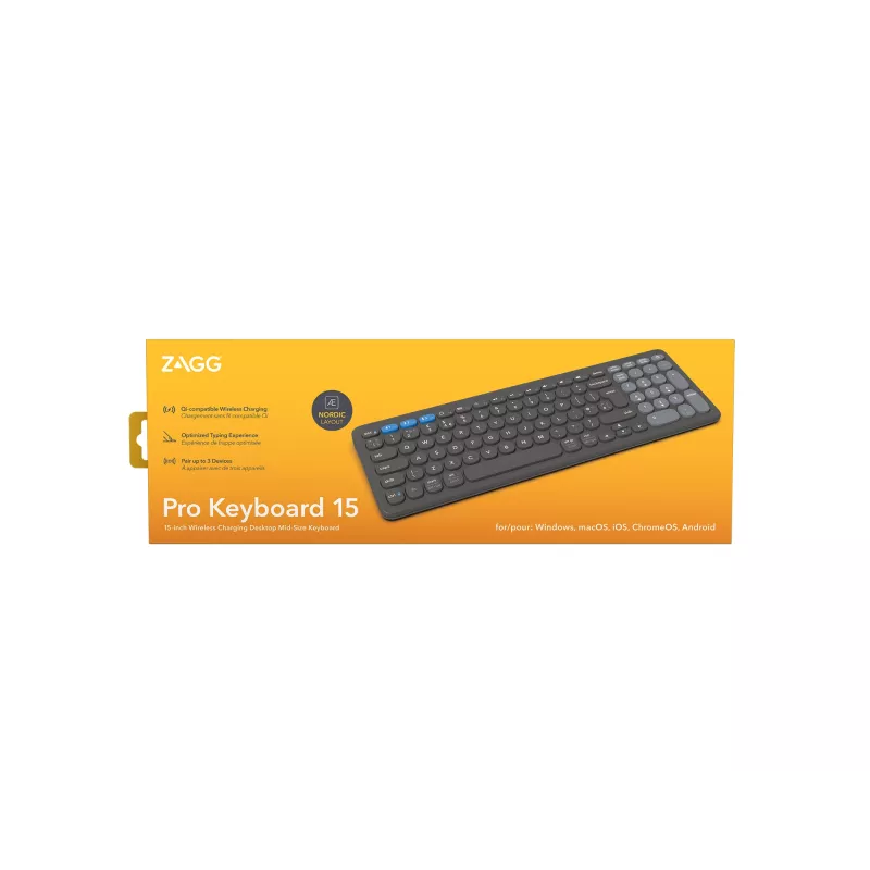 ZAGG Pro 15 klaviatūra Universal Bluetooth QWERTY Nordic Juoda
