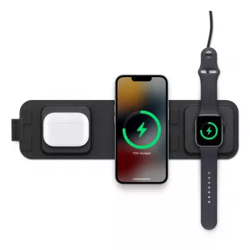 mophie 3-in-1 kelioninis įkroviklis su MagSafe (2023), juodas