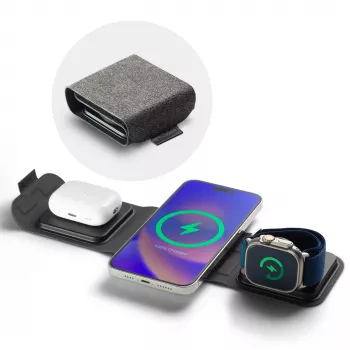 mophie 3-in-1 kelioninis įkroviklis su MagSafe (2023), juodas