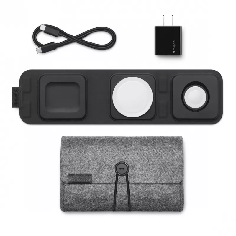 mophie 3-in-1 kelioninis įkroviklis su MagSafe (2023), juodas