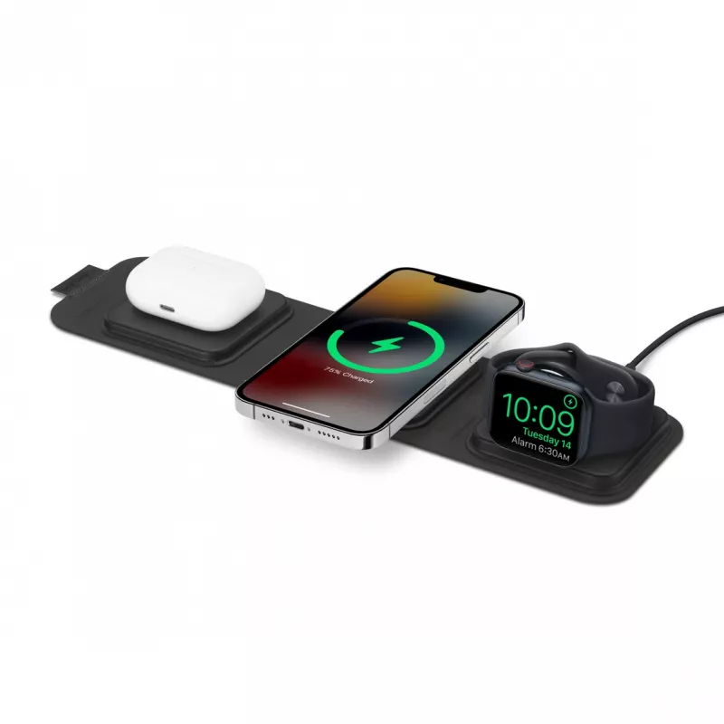 mophie 3-in-1 kelioninis įkroviklis su MagSafe (2023), juodas