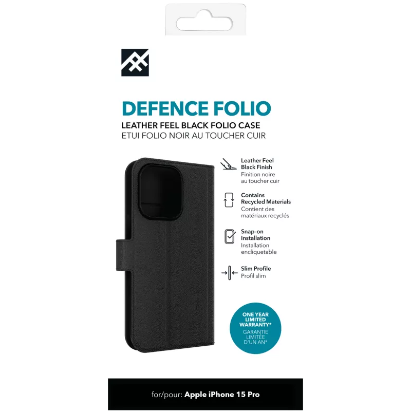 IFROGZ Defence Folio dėklas mobiliesiems telefonams 15,5 cm (6,1 colio) Juoda