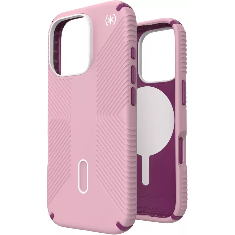 Speck Presidio2 Grip + ClickLock Apple iPhone 16 Pro Wednesday Pink su Microban