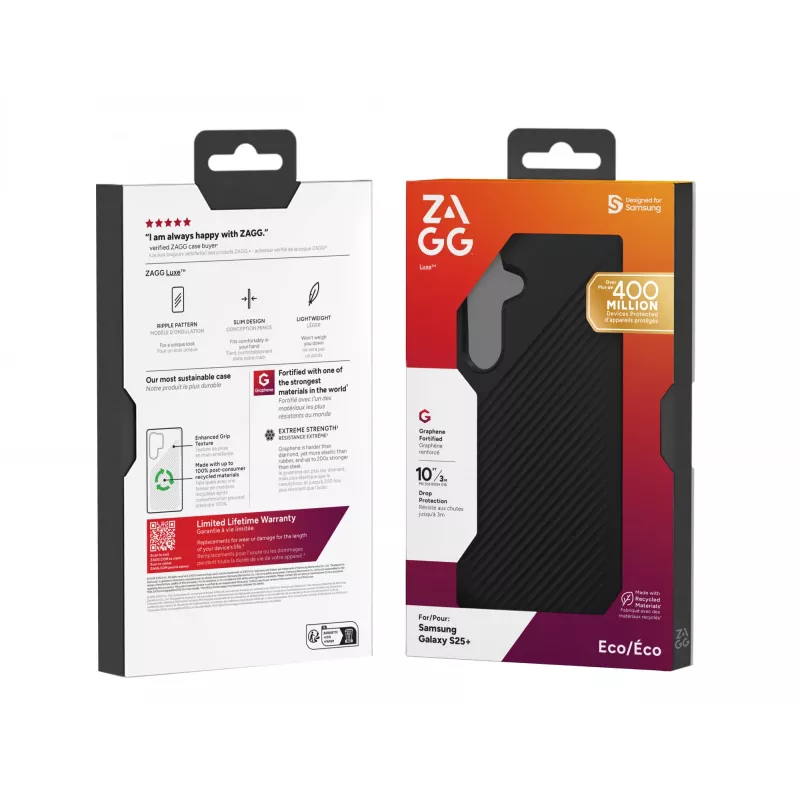 ZAGG Luxe Samsung Galaxy S25+ Juodas, Dangtelis, Samsung, Galaxy S25+, 17 cm (6.7 colio), Juoda